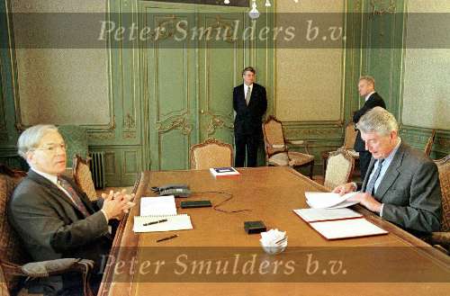 KABINETSCRISIS:Den Haag; 25 mei 1999-
Informateur Tjeenk-Willink in gesprek met premier Kok.
Peter Smulders bv