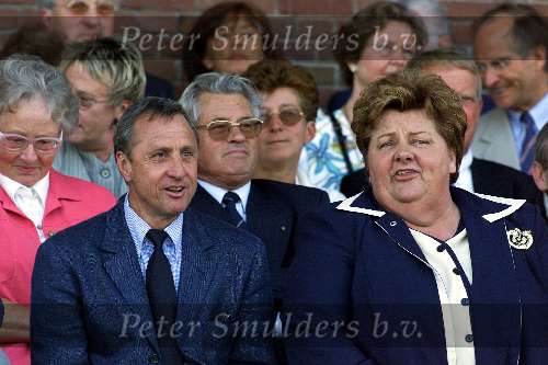 Amsterdam 13 mei 2000
Heropening Olympisch Stadion door Prins Willem Alexander
Johan Cruyff en Erica Terpstra