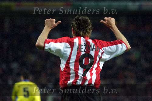 Eindhoven, 20 april 2001
PSV-RKC, eindstand 3-1
Blijdschap
1-0 door Kezman met zijn gebaar