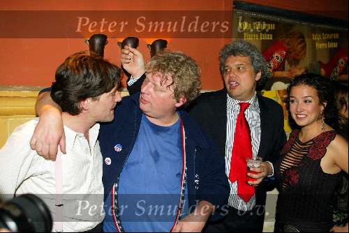 Amsterdam 26 mei 2003
Premiere intervieuw met katja schuurman  en pierre bokma intuschinski
katja schuurman theo v gogh theodor holman en pierre bokma (l)