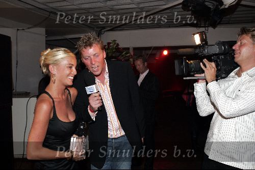 Amsterdam 25 mei 2004
FHM party in de powerzone.
Angela Kluivert met Dave Heijneman