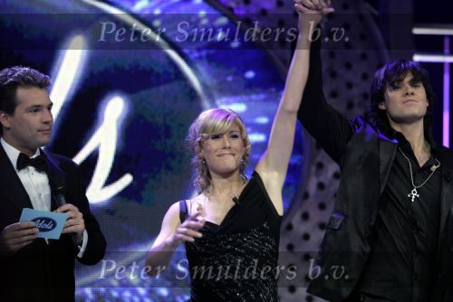 Hilversum 1 mei 2004
Finale Idols  in studio 22
Boris Idols   en Maud Idols