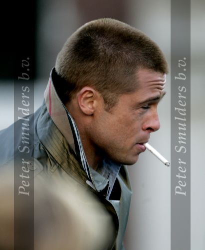 Amsterdam 5 mei 2004
Brad Pitt  bij opnames ocean 12.
