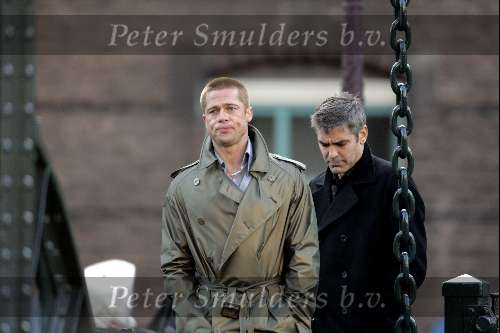 Amsterdam 05 mei 2004
Bratt Pitt en George Clooney opnames Ocean 12