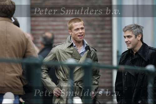 Amsterdam 05 mei 2004
Bratt Pitt en George Clooney opnames Ocean 12