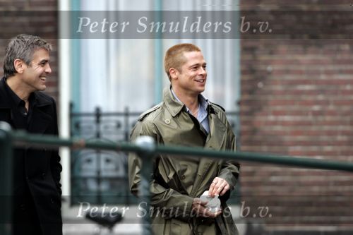 Amsterdam 05 mei 2004
Brad Pitt en George Clooney opnames Ocean 12.
