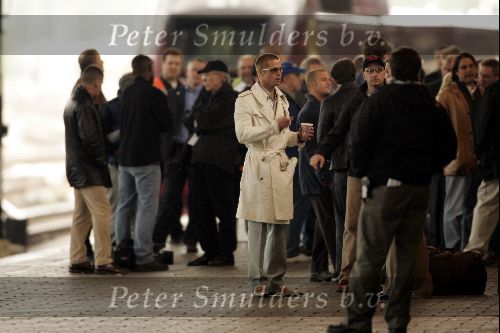 Haarlem 13 mei 2004
Brad Pitt en  Matt Damon  opnames station Haarlem.