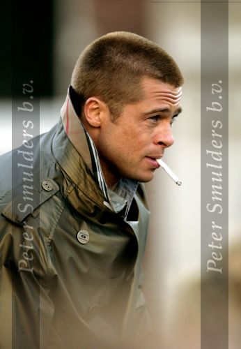 Amsterdam 5 mei 2004
Brad Pitt  bij opnames ocean 12.