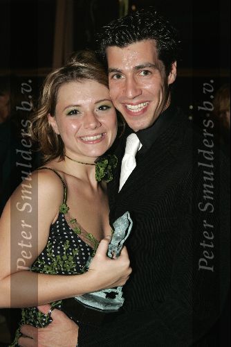 Rotterdam  10 mei 2004
Uitreiking Musical Awards in nieuw Luxor.
Celine Purcell  met vriend