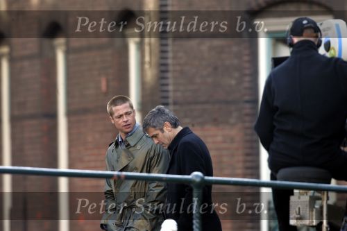 Amsterdam 05 mei 2004
Brad Pitt en George Clooney opnames Ocean 12