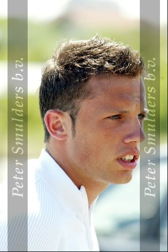 Noordwijk 26 mei 2004
Nederlands elftal spelers verzamelen bij Huis ter Duin.
Johnny Heitinga
