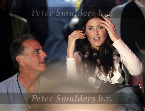 Amsterdam 19 mei 2004
Brad Pitt George Clooney en Matt Damon opnames voor de film ocean\'s 12.  Lisa Snowdon bij opnames