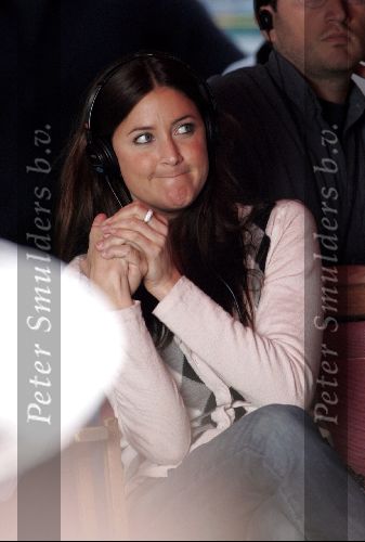 Amsterdam 19 mei 2004
Brad Pitt George Clooney en Matt Damon opnames voor de film ocean\'s 12.  Lisa Snowdon bij opnames