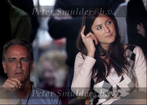 Amsterdam 19 mei 2004
Brad Pitt George Clooney en Matt Damon opnames voor de film ocean\'s 12.  Lisa Snowdon bij opnames