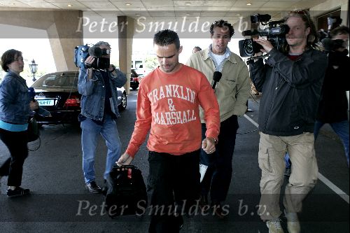 Noordwijk 26 mei 2004
Spelers Nederlands elftal melden zich bij Huis ter Duin voor trainingskamp EK Portugal. 
Marc Overmars