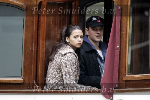 Amsterdam 2 mei 2004
Matt Damon met vriendin op rondvaart boot.
