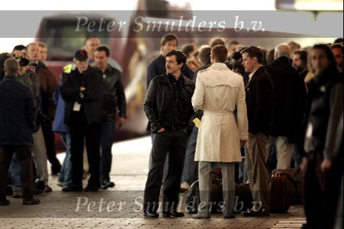 Haarlem 13 mei 2004
Brad Pitt en  Matt Damon  opnames station Haarlem.