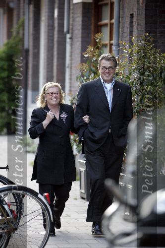 Amsterdam 11 mei 2005
Frans Molenaar feestje 65 jaar bij Le garage.
Jeroen Krabbe met vrouw Herma Krabbe