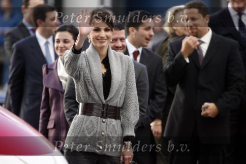 Zeewolde 1 november 2006
Koning Abdullah Koningin Rania en Koningin Beatrix op bezoek bij de spyker fabriek waar ze rondgeleid worden door Viktor Muller.