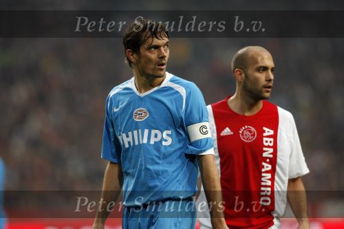 Amsterdam 12 november 2006
AJAX-PSV 0-1 in de arena.Philip Cocu en Gabri 
Peter Smulders bv