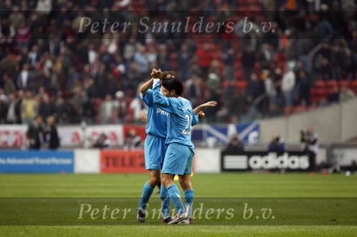 Amsterdam 12 november 2006
AJAX-PSV 0-1 in de arena. Philip Cocu en Salcido
Peter Smulders bv