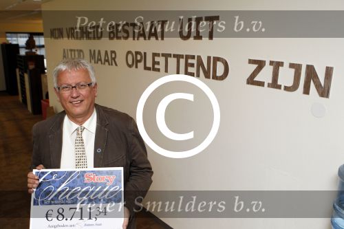 Amersfoort 13 oktober 2011
Hr Bert Kuipers van het diabetes fonds met cheque van Story.
Peter Smulders bv