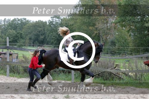 Nordhorn 5 oktober 2011
Fajah Lourens krijgt paardrijles van Daphne .
Peter Smulders bv
