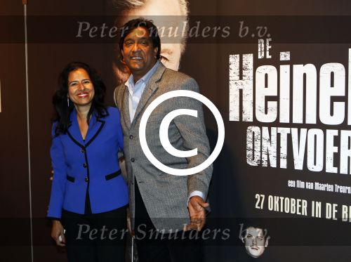 Amsterdam 17 oktober 2011
Premiere van de ontvoering van Alfred Heineken in de Rai. Prem Radhakishun met vrouw
Peter Smulders bv