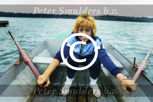 Vught 2 Mei 1985 Trea Dobbs aan het roeien op de Ijzeren man.
Foto Peter Smulders BV