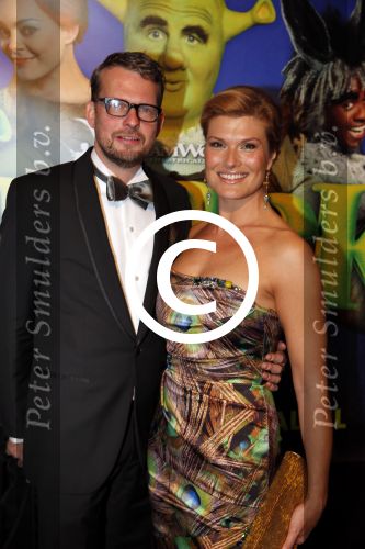 Amsterdam 4 november 2012
Premiere Shrek in het theater van de RAI. Anouk v Nes met man
Peter Smulders bv