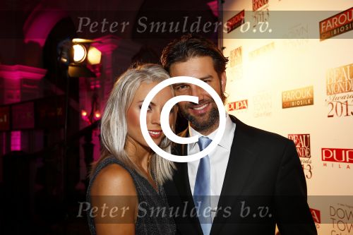 Amsterdam 11 november 2013
Uitreiking van de beau monde awards in het amstel hotel. Bas Muijs met vriendin
