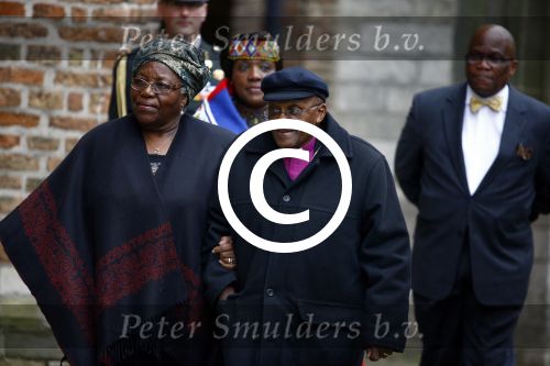 Delft 2 november 2013
Herdenkingsdienst voor prins Friso in de grote kerk in Delft.
Desmond Tutu en zijn vrouw