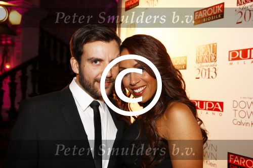Amsterdam 11 november 2013
Uitreiking van de beau monde awards in het amstel hotel. Glennis Grace met vriend