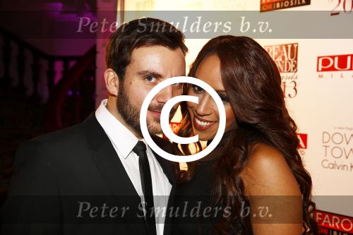 Amsterdam 11 november 2013
Uitreiking van de beau monde awards in het amstel hotel. Glennis Grace met vriend