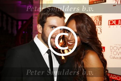 Amsterdam 11 november 2013
Uitreiking van de beau monde awards in het amstel hotel. Glennis Grace met vriend