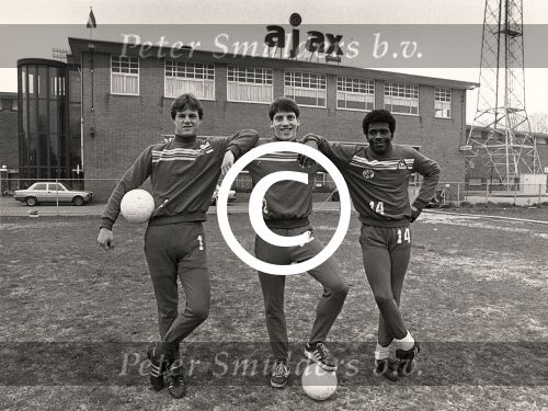 Amsterdam, 1984 De Meer AJAX stadion
Hans Galje, Jacques Storm en Stanley Menzo
Foto Peter Smulders BV