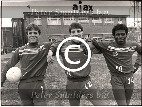 Amsterdam, 1984 De Meer AJAX stadion
Hans Galje, Jacques Storm en Stanley Menzo
Foto Peter Smulders BV