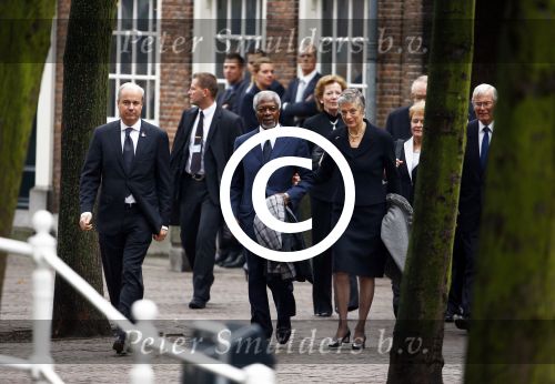 Delft 2 november 2013
Herdenkingsdienst voor prins Friso in de grote kerk in Delft.
Kofi Annan en Nane Lagergren