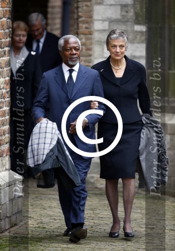 Delft 2 november 2013
Herdenkingsdienst voor prins Friso in de grote kerk in Delft.
Kofi Annan en Nane Lagergren