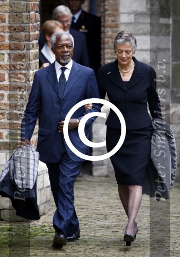 Delft 2 november 2013
Herdenkingsdienst voor prins Friso in de grote kerk in Delft.
Kofi Annan en Nane Lagergren