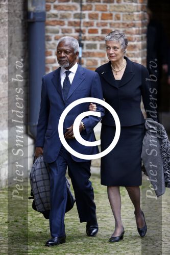 Delft 2 november 2013
Herdenkingsdienst voor prins Friso in de grote kerk in Delft.
Kofi Annan en Nane Lagergren