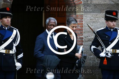 Delft 2 november 2013
Herdenkingsdienst voor prins Friso in de grote kerk in Delft.
Kofi Annan en Nane Lagergren