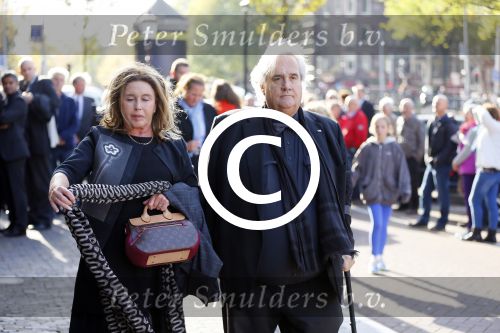 Amsterdam27 oktober 2014
Herdenkingsdienst Seth Gaaikema in de westertoren in Amsterdam. han Pekel met zijn vrouw