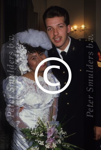 16 November 1990
Justine Pelmelay getrouwd met Nanouck Brassers
Foto Peter Smulders BV