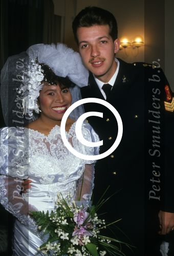 16 November 1990
Justine Pelmelay getrouwd met Nanouck Brassers
Foto Peter Smulders BV