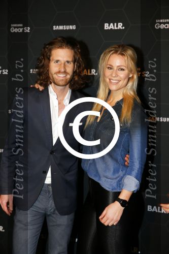 Amsterdam 29 oktober 2015 
Presentatie nieuwe samsung smart watch in samenwerking met BALR. in the harbour club.
Celine Huismans met vriend