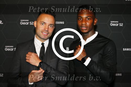 Amsterdam 29 oktober 2015 
Presentatie nieuwe samsung smart watch in samenwerking met BALR. in the harbour club.
Demy de Zeeuw en Eljero Elia