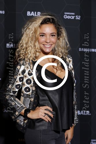 Amsterdam 29 oktober 2015 
Presentatie nieuwe samsung smart watch in samenwerking met BALR. in the harbour club.
Fajah Lourens met vriend