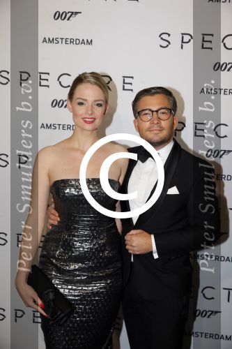 Amsterdam 28 oktober 2015
Premiere James Bond spectre in Tuschinski.
Francois-Leon v d Velden en partner Erice Kuitert