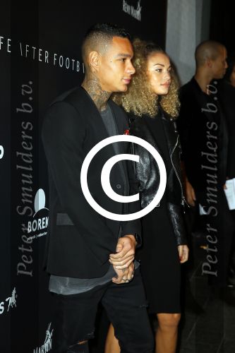 Amsterdam 9 n ovember 2015
Life after football LAF gala in het INK hotel.
 Gregory van der Wiel met zijn vriendin Stephanie Bertram Rose